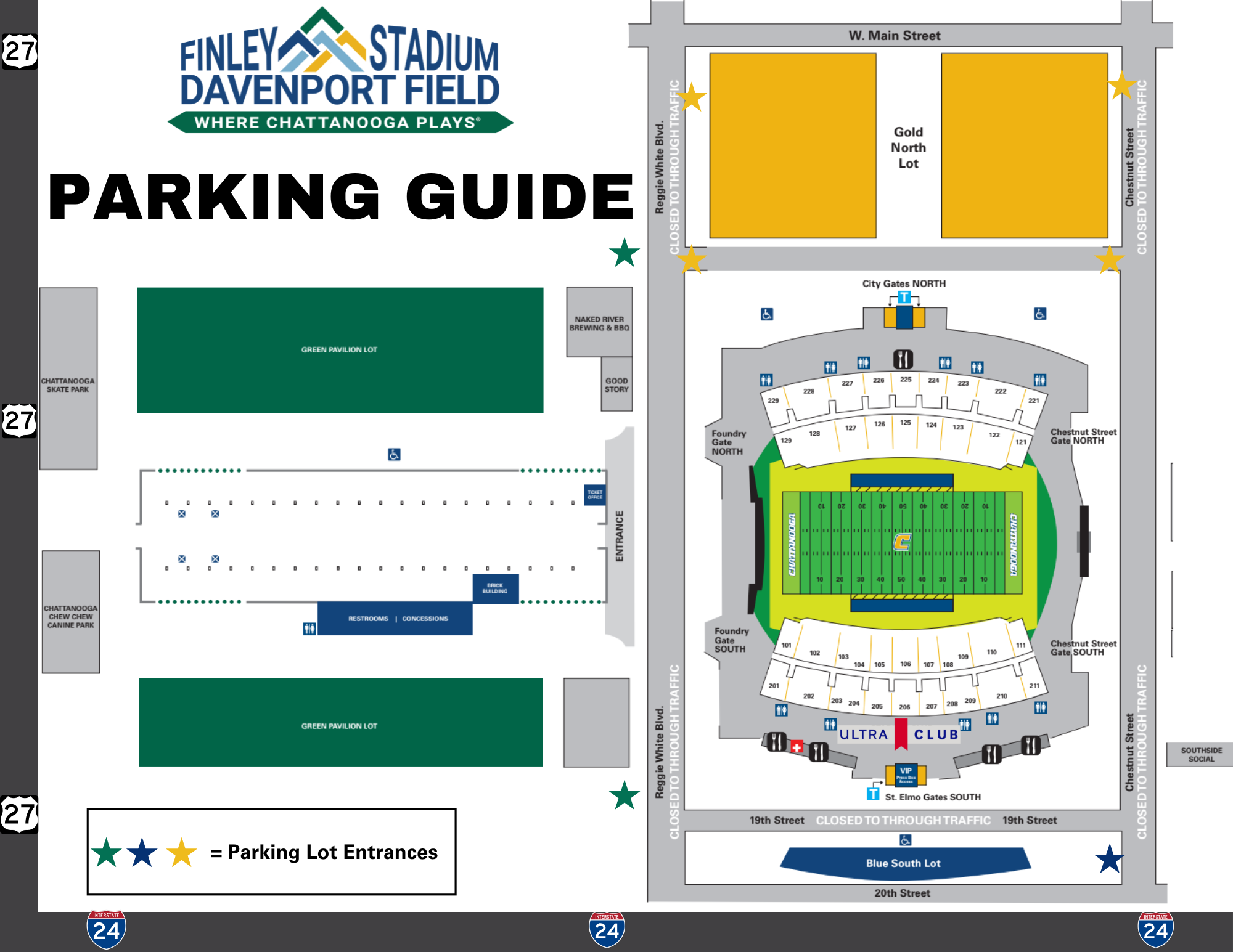 Parking Map Finley Stadium